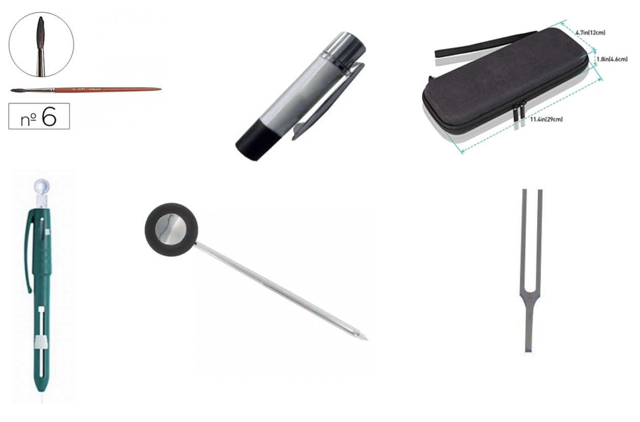 Kit de exploración del pie diabético en estuche